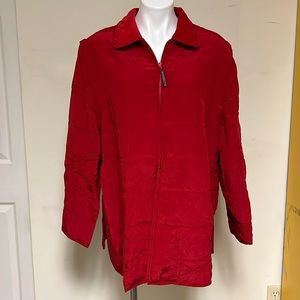 Silk Assets Diane Von Furstenberg red jacket that converts to vest size  1X